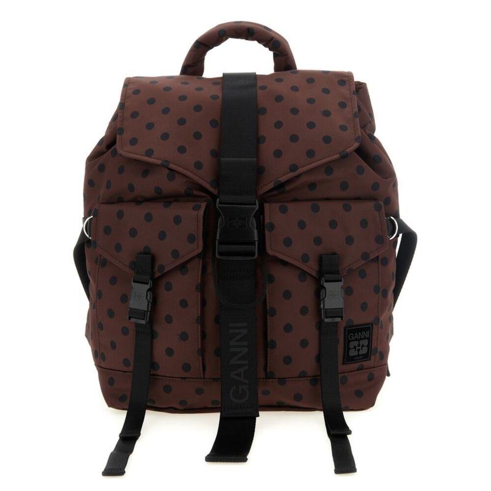 Ganni Brown Recycled Polyamide Women's Backpack
